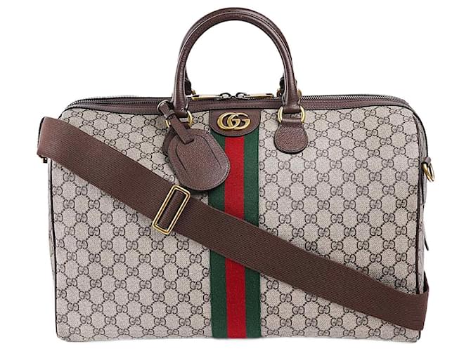 Gucci Grand sac polochon Ophidia Toile Marron  ref.1345882