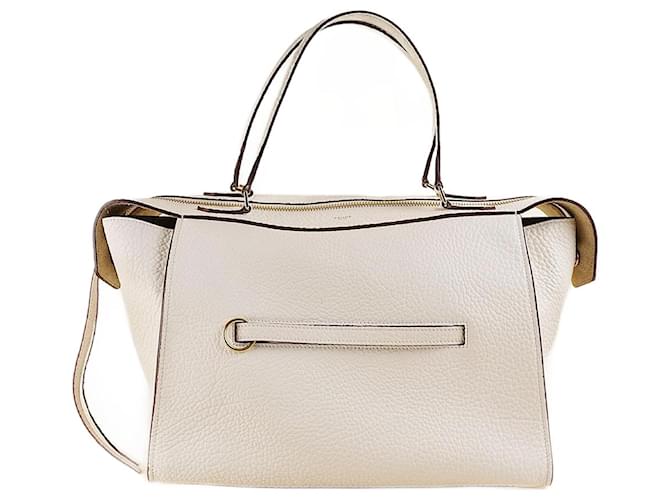 Céline Petit sac à bagues Cuir Blanc  ref.1345919