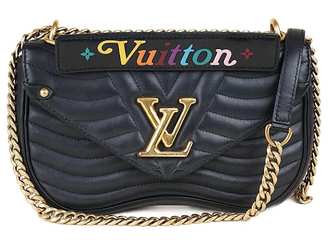 Louis Vuitton New Wave MM Shoulder Bag Black Leather  ref.1345921
