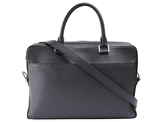 Louis Vuitton Porte-Documents Briefcase Black Leather  ref.1345927