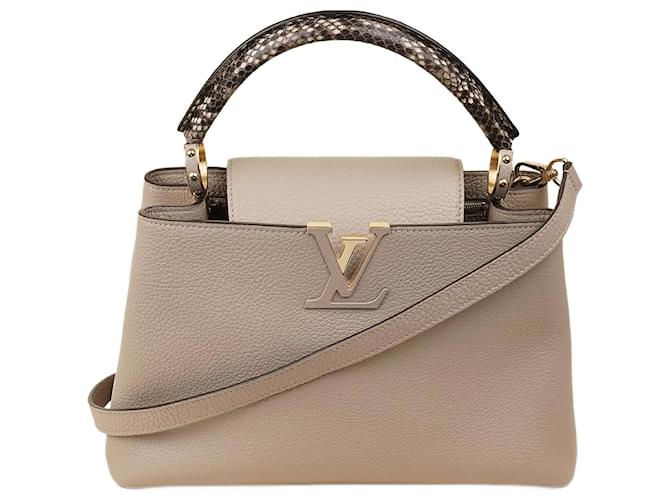 Louis Vuitton Capucines MM Oberer Griff Beige Leder  ref.1345977