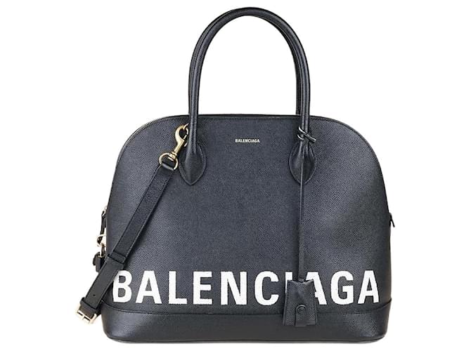 Balenciaga Alça superior grande Ville Preto Couro  ref.1345981