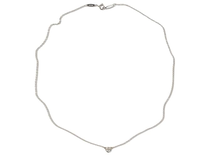 Tiffany & Co Diamonds By The Yard Necklace Silvery Platinum  ref.1346016