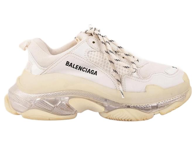 Balenciaga Sneakers Triple S 38 Bianco Tela  ref.1346093