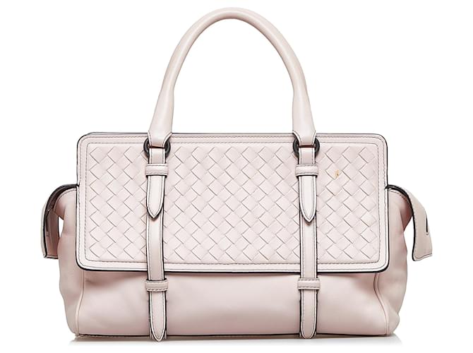 Rosa Bottega Veneta Intrecciato Monaco Tasche Pink Leder  ref.1313320