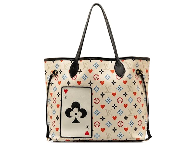 Louis Vuitton White Monogram Game On Neverfull MM Cloth  ref.1322300