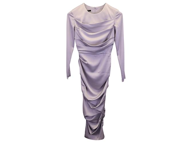 Autre Marque Alex Perry - Robe mi-longue froncée Calder en satin gris  ref.1342833