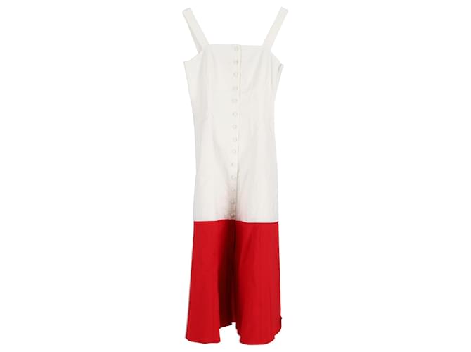 Zweifarbiges Kleid mit Knöpfen von Staud Dusk aus weißer Baumwolle  ref.1342836
