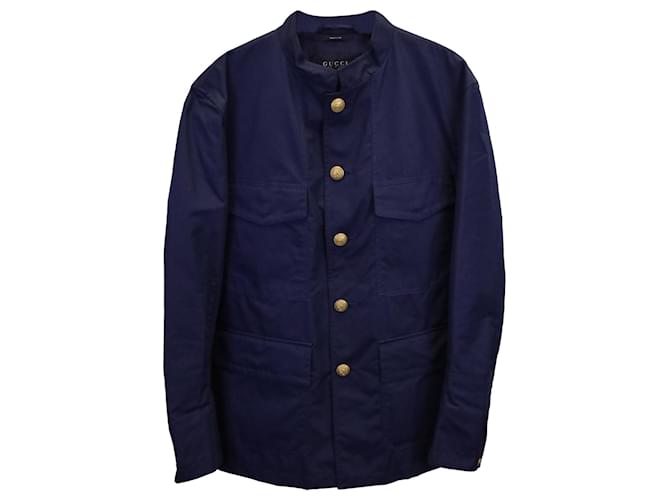 Gucci Buttoned Overshirt aus blauer Baumwolle  ref.1342840