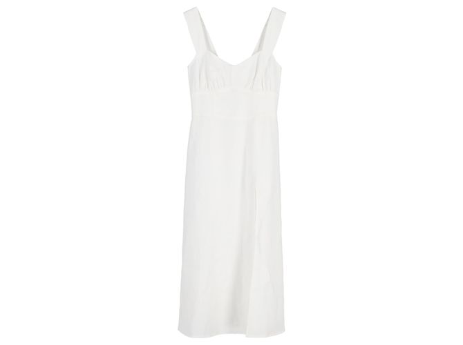 Reformation Seaside Midi Dress in White Linen
