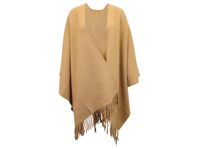 Acne Studios Fringed Poncho in Brown Wool  ref.1342858