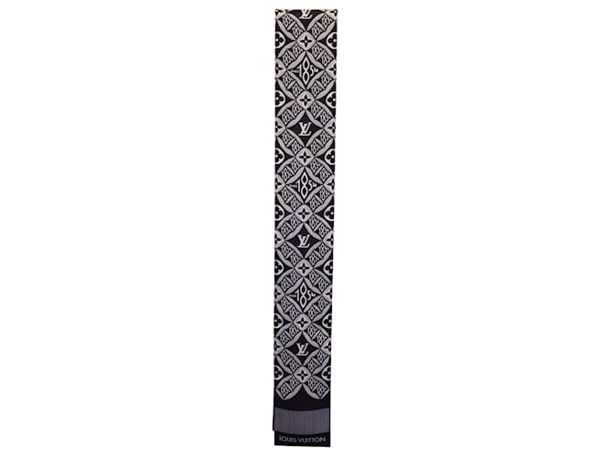 Louis Vuitton-Schal aus schwarzer Baumwolle mit Muster Seide  ref.1342865