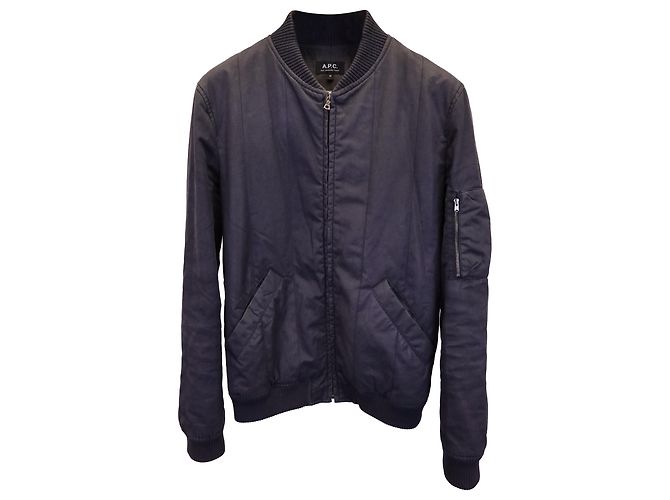 Apc EIN.P.C. Theo Bomberjacke aus schwarzem Nylon-Canvas