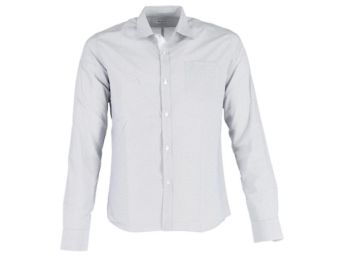 Dries Van Noten Printed Shirt in Light Blue Cotton