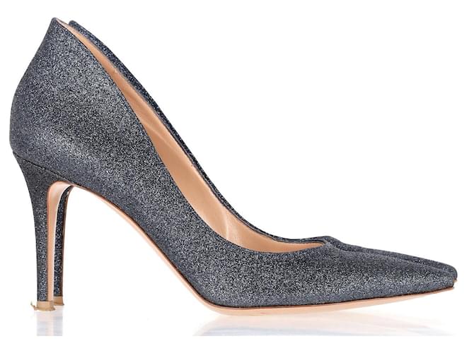 Ellipse de Gianvito Rossi 85 Escarpins à Paillettes Bleu Marine  ref.1342906