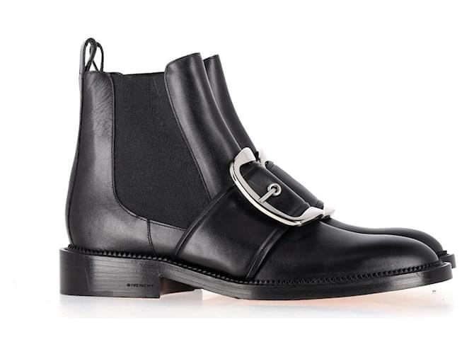 Givenchy Ankle Boots mit Schnalle aus schwarzem Leder  ref.1342912
