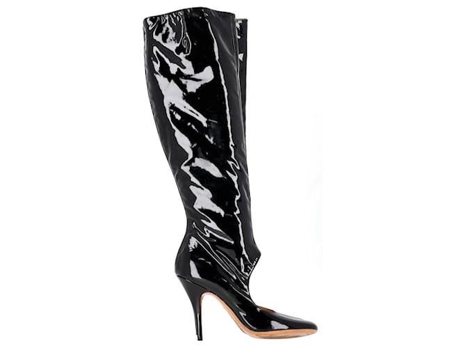 Maison Martin Margiela Maison Margiela Cut-Out Boots in Black Patent Leather  ref.1342919