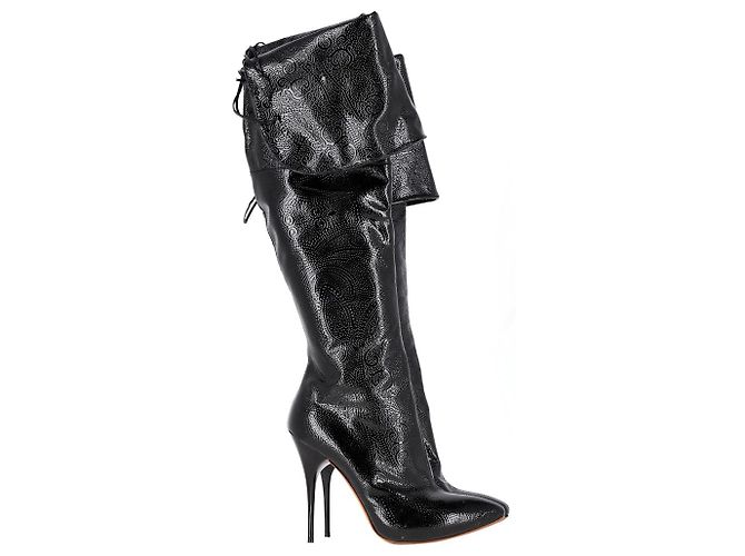 Alexander McQueen Over-The-Knee Boots in Black Leather