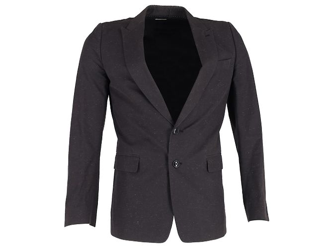 Dries Van Noten Blazer de peito único em lã preta Preto