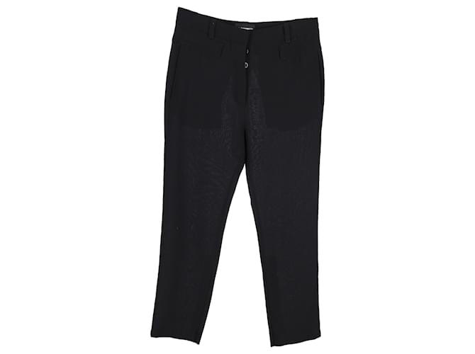 Pantaloni a gamba dritta Ann Demeulemeester in lana nera Nero  ref.1342962