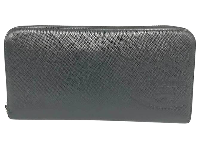 Prada Saffiano Negro Cuero  ref.1343053