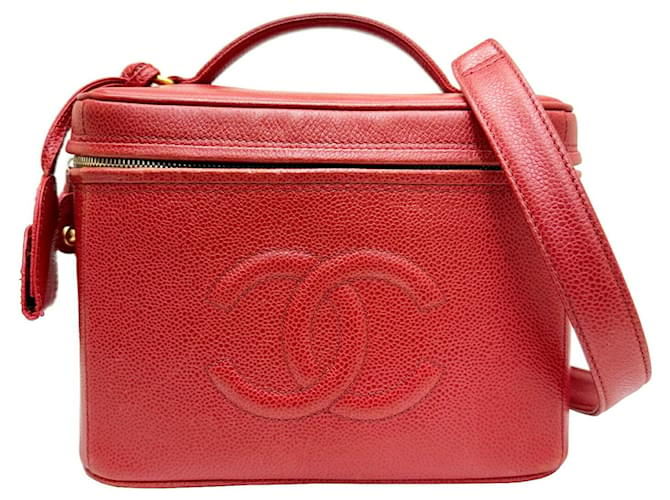 Chanel Vanity Rot Leder  ref.1343348