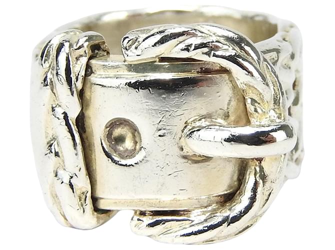 Ring Hermès -- Silvery Silver  ref.1343350
