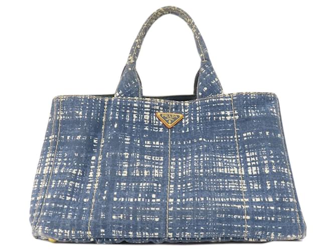 Prada Canapa Blu Tela  ref.1343552