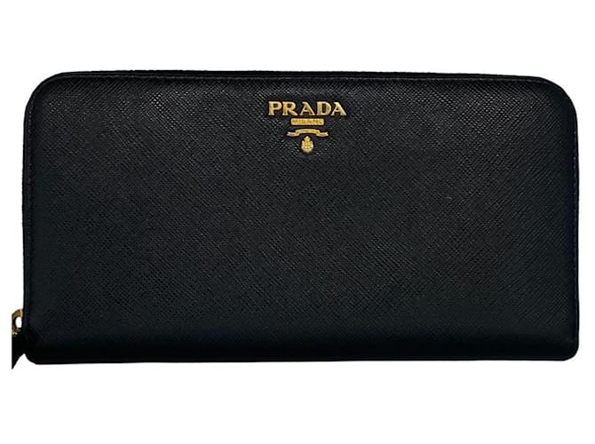 Prada Saffiano Schwarz Leder  ref.1343613