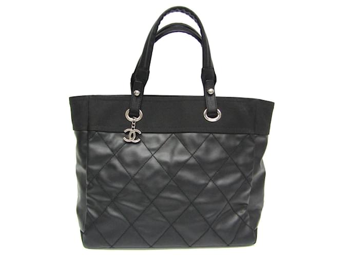 Timeless Chanel Paris Biarritz Schwarz Leinwand  ref.1343616