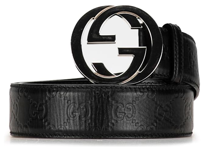 Gucci Black Guccissima Interlocking G Belt Leather Pony-style calfskin  ref.1343724
