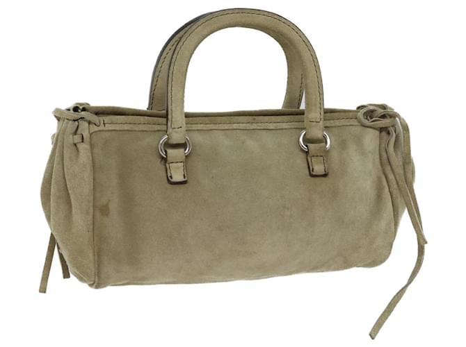 PRADA Mini Borsa a mano Scamosciato Beige Auth yk11936 Svezia  ref.1343942