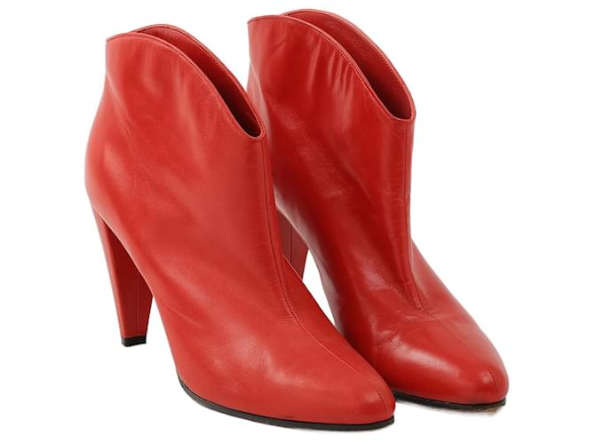 Céline CELINE  Boots EU 37.5 leather Red  ref.1344439
