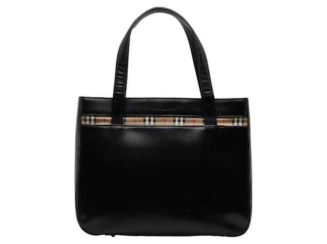 Burberry Nova Check Black Leather  ref.1344589