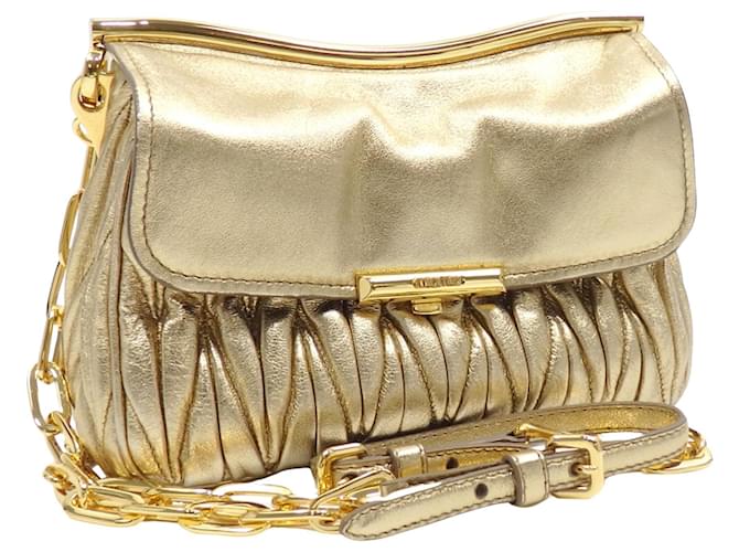 Miu Miu Matelassé Golden Leather  ref.1344593