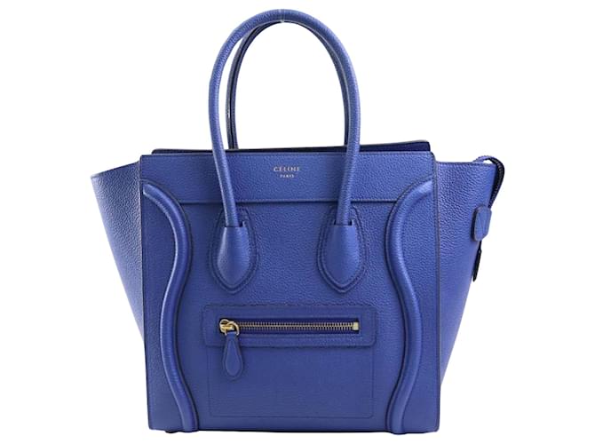 Céline Celine Micro Luggage Navy blue Leather  ref.1344778