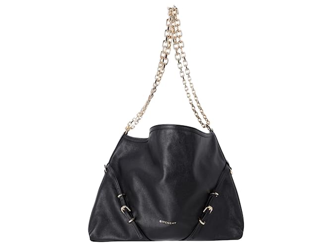 Givenchy Medium Voyou Chain Bag in Black Calfskin Leather Pony-style calfskin  ref.1344815