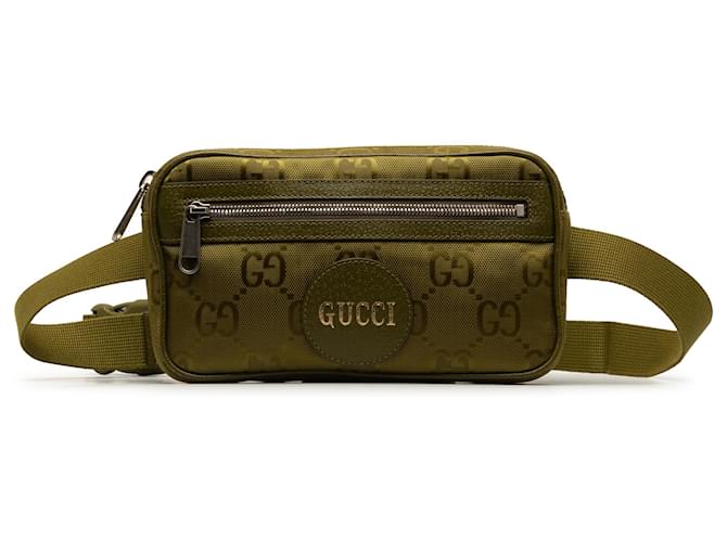 Gucci Green GG Nylon Off The Grid Belt Bag Olive green Cloth  ref.1345164