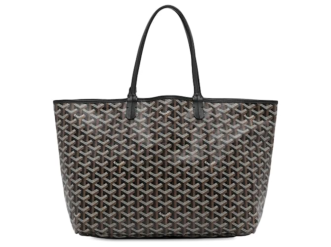 Goyard Schwarze Goyardine Saint Louis GM Leinwand Tuch  ref.1345196