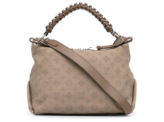 Hobo Louis Vuitton marrón con monograma Mahina Beaubourg Castaño Gris pardo Cuero Becerro  ref.1345201