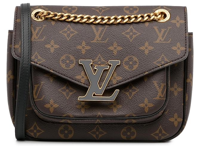 Louis Vuitton Braunes Monogramm Passy PM Leinwand  ref.1345220