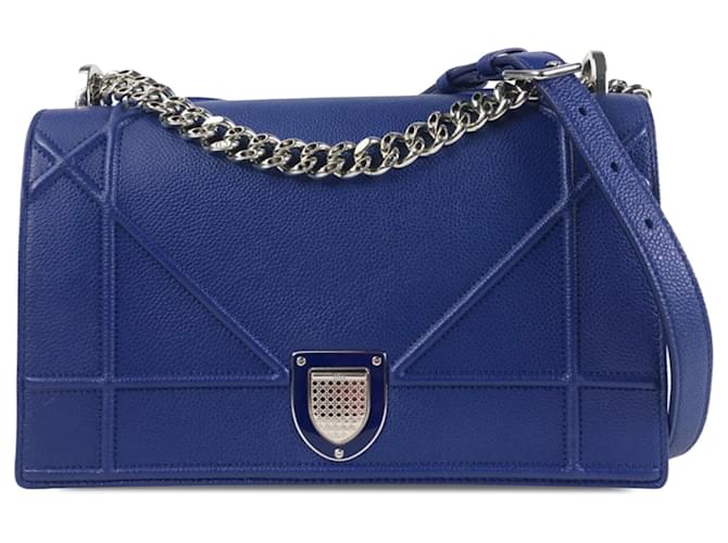 Aba Dior Blue Medium Diorama Azul Couro Bezerro-como bezerro  ref.1345241