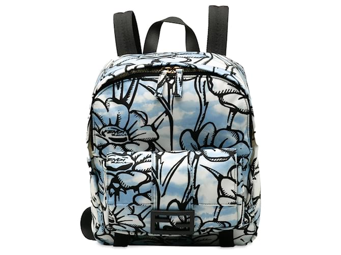 Fendi Blue x Joshua Vides Baguette Backpack Nylon Cloth  ref.1345251