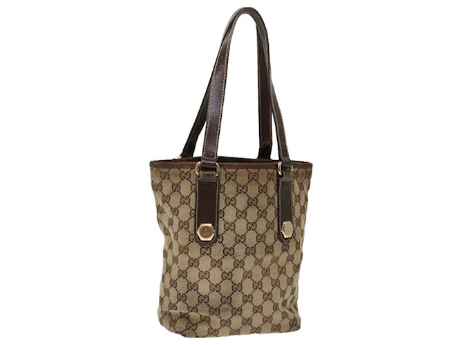 GUCCI GG Canvas Tote Bag Beige 153361 Auth ti1632  ref.1345344