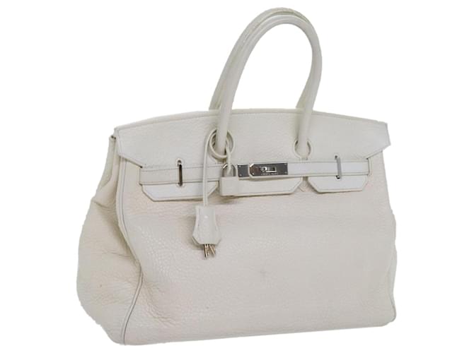 Hermès HERMES BIRKIN 35 Hand Bag Leather White Auth bs13628  ref.1345410