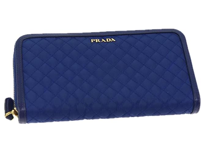 PRADA Long Wallet Nylon Blue Auth 72014  ref.1345428