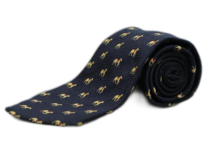Façonnable Corbata con Diseño de Caballo Black Silk  ref.1345525