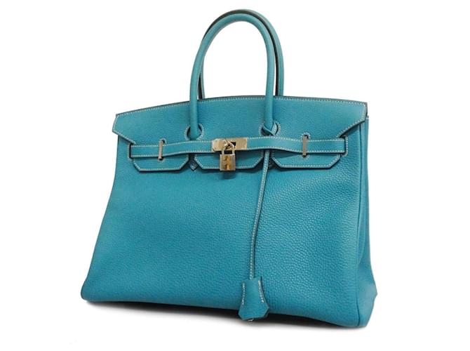 Hermès Birkin 35 Blue Leather  ref.1346212