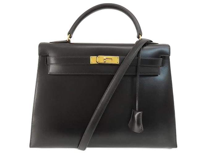 Hermès hermes kelly 32 Black Leather  ref.1346246