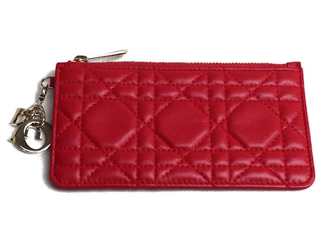 Dior Lady Dior Rot Leder  ref.1346600